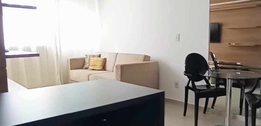 Apartamento quarto e sala, mobiliado, com 40m²